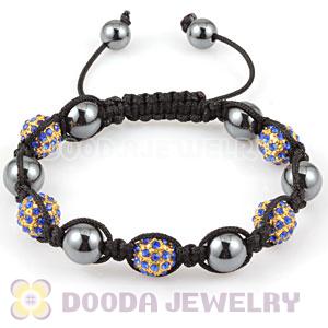 2011 fashion handmade Style TresorBeads Bracelets with Royal blue Crystal Ball and Hematite