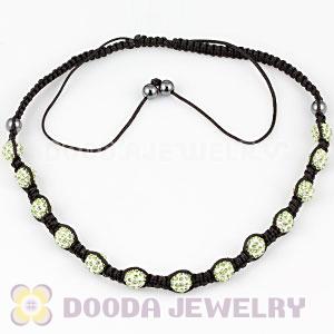 Fashion handmade necklace with green Crystal alloy beads and Hematite beads