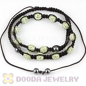 Fashion handmade necklace with green Crystal alloy beads and Hematite beads