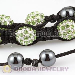 Fashion handmade necklace with green Crystal alloy beads and Hematite beads