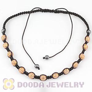 Fashion handmade necklace with Rosy Crystal alloy beads and Hematite beads
