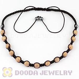 Fashion handmade necklace with Rosy Crystal alloy beads and Hematite beads