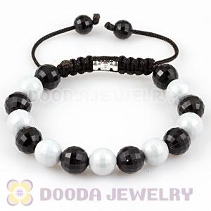 2011 latest handmade style Bracelets with Faceted Black and white ABS Beads