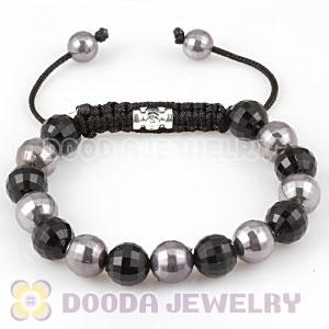 2011 latest handmade style Bracelets with Faceted Black and grey ABS Beads