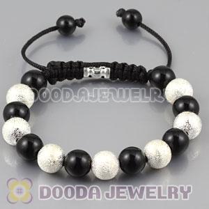 handmade Style Bracelet with silver plated copper and Black ABS plastic bead
