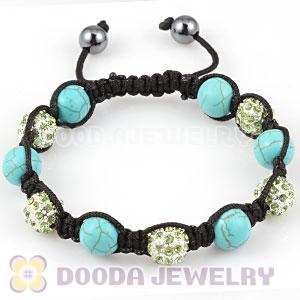 Fashion TresorBeads bracelets with turquoise and Green crystal disco ball beads