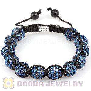 2011 latest handmade style Bracelets with Ink blue crystal plastic Beads