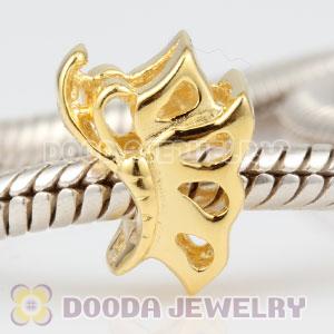 Golde plated Sterling Silver Gracefully Dancing Butterfly Charm Beads European Compatible