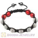 Fashion TresorBeads bracelets with 4 red coral beads and pave crystal
