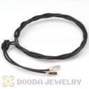 Blue Leather Bracelets with 925 Silver Ends with 925 Stamped