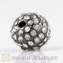 10mm handmade grey Alloy Beads with Crystal Wholesale