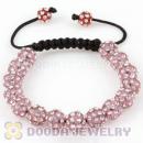 Fashion handmade Inspired Bead Bracelets with lovely pink plastic pave Crystal Beads
