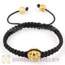 Fashion handmade Inspired Macrame friendship Bracelets with golden crystal ball beads