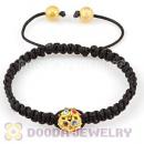 Fashion handmade Inspired Macrame friendship Bracelets with colorful golden crystal ball beads