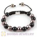 handmade Style Bracelet with Gunmetal and Black ABS plastic bead