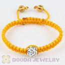 Fahion handmade handmade Inspired yellow Macrame Bracelets with Ivory Crystal plastic beads