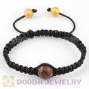 Fashion handmade Inspired Macrame friendship Bracelets with 13mm wood beads