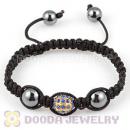 2011 Fashion handmade Style TresorBeads Macrame Bracelet with golden blue Crystal Bead and Hematite