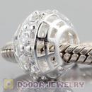 Authentic Sterling Silver charm Beads with clear CZ Stone Around
