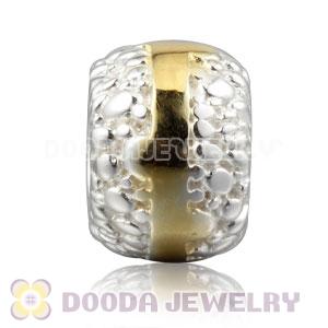 925 Sterling Silver Bead with gold Ribbon