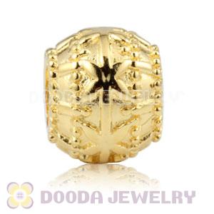 Gold plated Sterling Silver Ribbon flower bed charm Beads