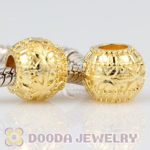 Gold plated Sterling Silver Ribbon flower bed charm Beads