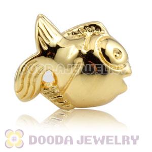 Gold plated Sterling Silver Subtropical Fish charm Beads