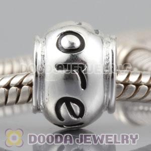 Shiny 925 Sterling Silver FOREVER charm Beads European compatible