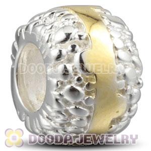 925 Sterling Silver Bead with gold Ribbon