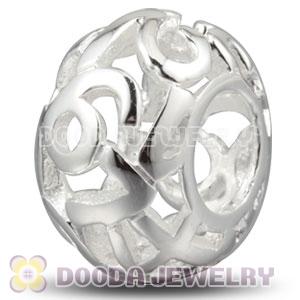 Shiny Sterling Silver Lucky Number charm Beads