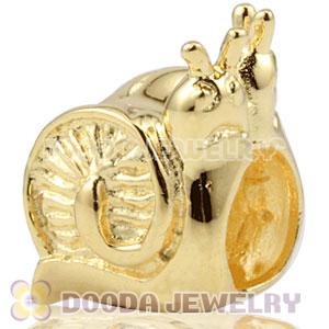Gold plated 925 Sterling Silver Snail Couple charm Beads