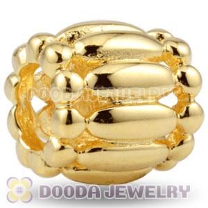 Gold plated Sterling Silver Barrel charm Beads European compatible