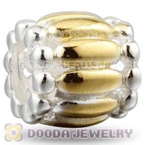 Gold plated Sterling Silver Barrel charm Beads European compatible