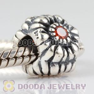 Sterling Silver November Birthday Charm Beads with CZ Stone