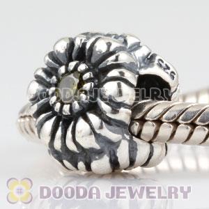 925 Sterling Silver August Birthday Charm Beads with CZ Stone