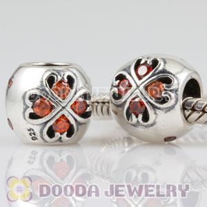 925 Sterling Silver November Birthstone Charm Beads with CZ Stone