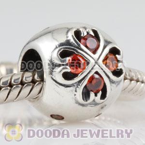 925 Sterling Silver November Birthstone Charm Beads with CZ Stone