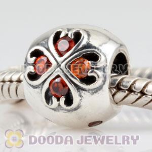 925 Sterling Silver November Birthstone Charm Beads with CZ Stone