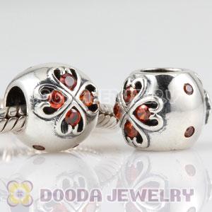 925 Sterling Silver November Birthstone Charm Beads with CZ Stone