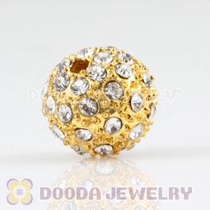 10mm handmade Yellow Alloy Beads with Crystal Wholesale