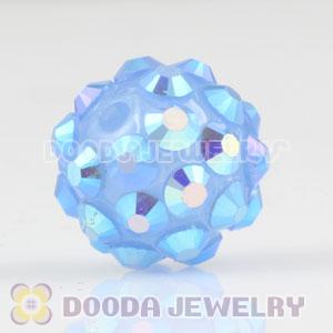 10mm basketball wives blue resin pave beads wholesale