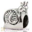 Antique 925 Sterling Silver Snail Couple charm Beads