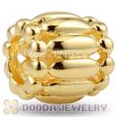 Gold plated Sterling Silver Barrel charm Beads European compatible