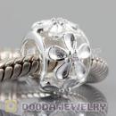 925 sterling silver Daisy charm Beads with clear Stone