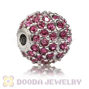10mm Sterling Silver Disco Ball Bead Pave Rose Austrian Crystal handmade Style