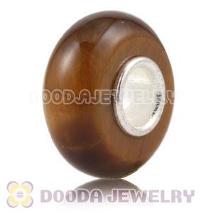 Tiger eye beads with 925 sterling silver core 