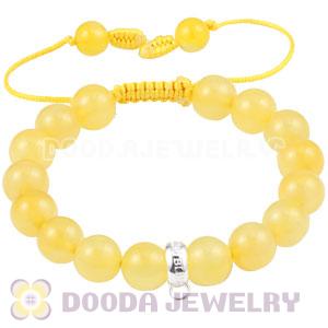handmade Style Tscharm Jewelry Charm Bracelet Yellow Agate and Sterling Silver Beads