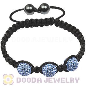 TresorBeads Macrame Bracelets with Blue Crystal and Hematite beads 