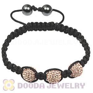 TresorBeads Macrame Bracelets with Rose Crystal and Hematite beads 