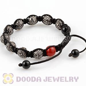 2011 fashion handmade Bracelets with Black Crystal Alloy Beads and Agate